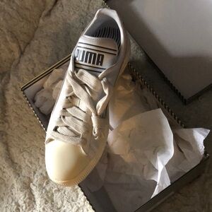 Rare! Puma Clyde 'The PUMA' Rhugui White & Grey Lifestyle Sneakers - Men's 11